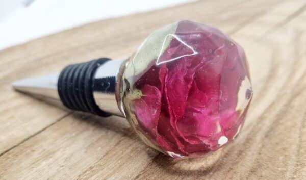 Custom Resin Bottle Stopper with Preserved Flowers - Image 4