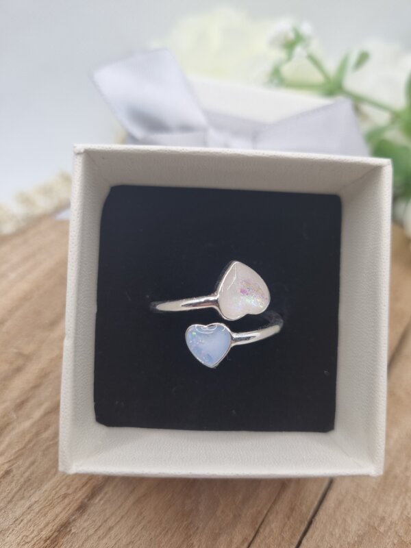 Sterling Silver Double Heart Ashes Ring | Ashes Jewellery | Aberdeenshire