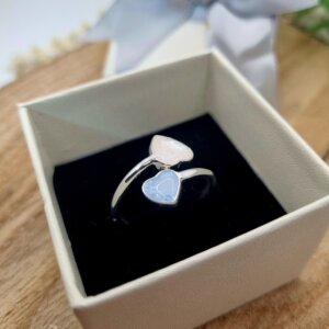 Sterling Silver Double Heart Ashes Ring | Ashes Jewellery | Aberdeenshire