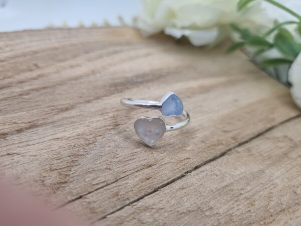 Sterling Silver Double Heart Ashes Ring | Ashes Jewellery | Aberdeenshire