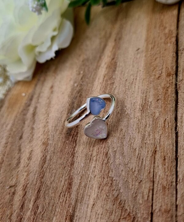 Double Heart Adjustable Memorial Ring | Memorial Jewellery Aberdeenshire