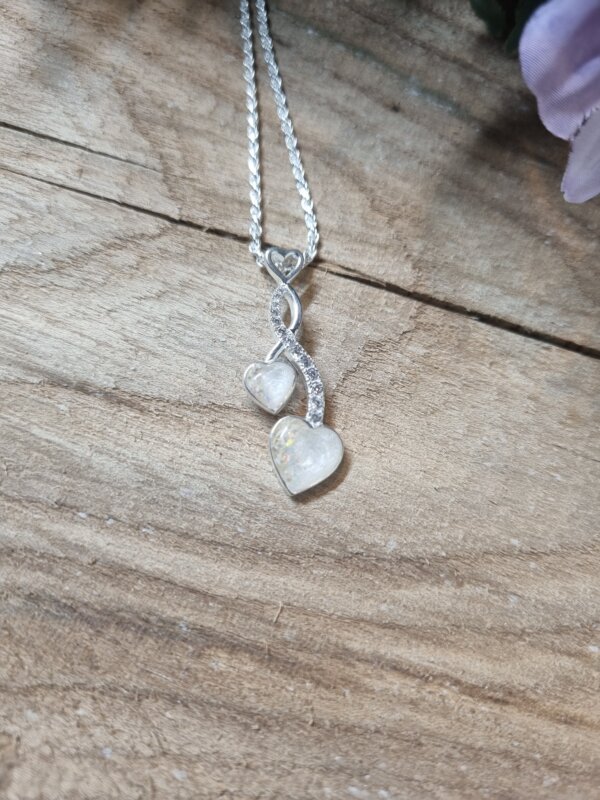 "Amelia" Entwined Hearts Pendant with CZ Stones - Image 3