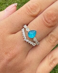 Pear Shaped Duo Ring Set for ashes, hair or Breastmilk